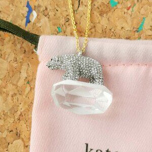Kate Spade Cold Comforts Polar Bear Silver Long Necklace accessories
